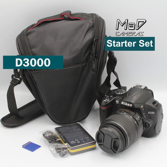 Nikon D3000 Digital SLR Camera Starter Kit Bundle - 18-55mm Lens Bag + SD