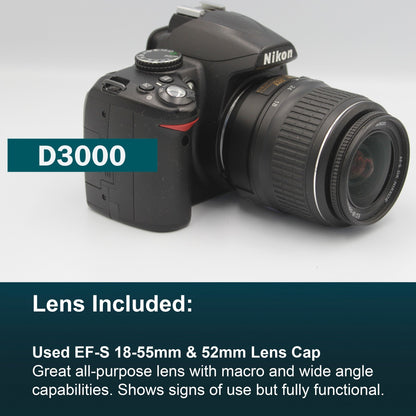 Nikon D3000 Digital SLR Camera Starter Kit Bundle - 18-55mm Lens Bag + SD