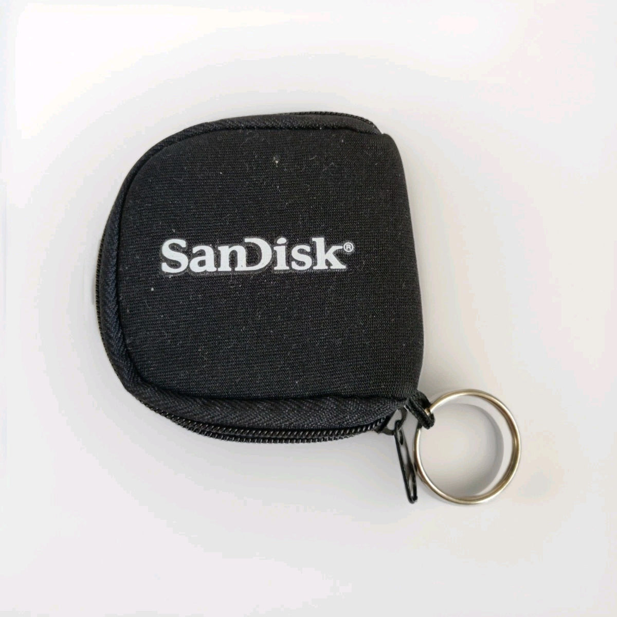 SanDisk Key Ring SD / CF Memory Card Pouch Holder Case Black Neoprene