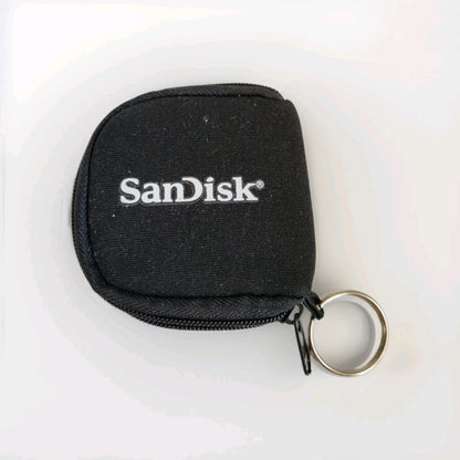 SanDisk Key Ring SD / CF Memory Card Pouch Holder Case Black Neoprene