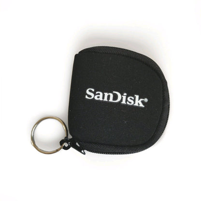 SanDisk Key Ring SD / CF Memory Card Pouch Holder Case Black Neoprene