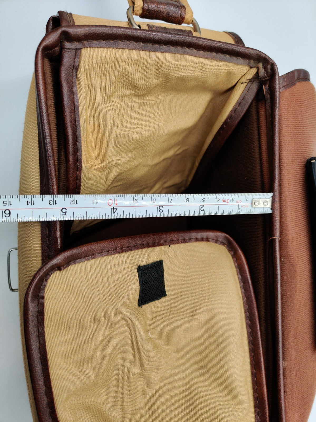 Vintage Canvas Canera Shoulder Bag Carry Case Satchel - Tan Brown