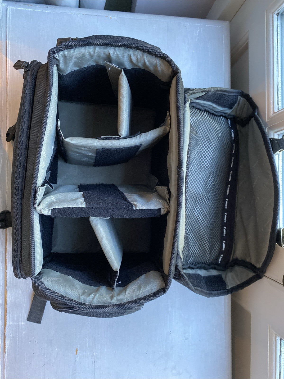Canon D200 Delux Camera/ Gadget Bag, Silver Reflective Trim, Chromed Clips