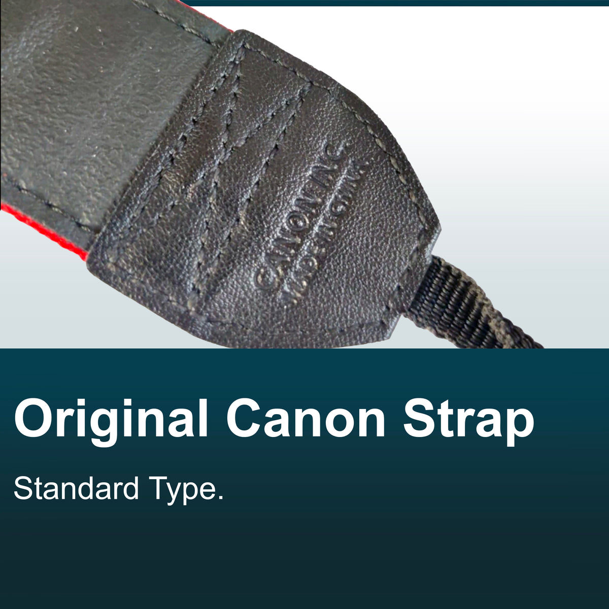 Canon EOS Camera Strap - Thick Type - Embroidered Logo Grey & Red