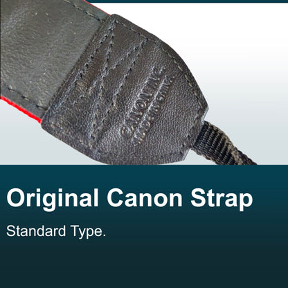 Canon EOS Camera Strap - Thick Type - Embroidered Logo Grey & Red